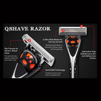 Qshave Black Spider nowy System 6 ostrzy Man ręczna maszynka do golenia niemcy X6 ostrze z ostrzem trymera, 4 i 8 i 16 wkładów do wyboru 5